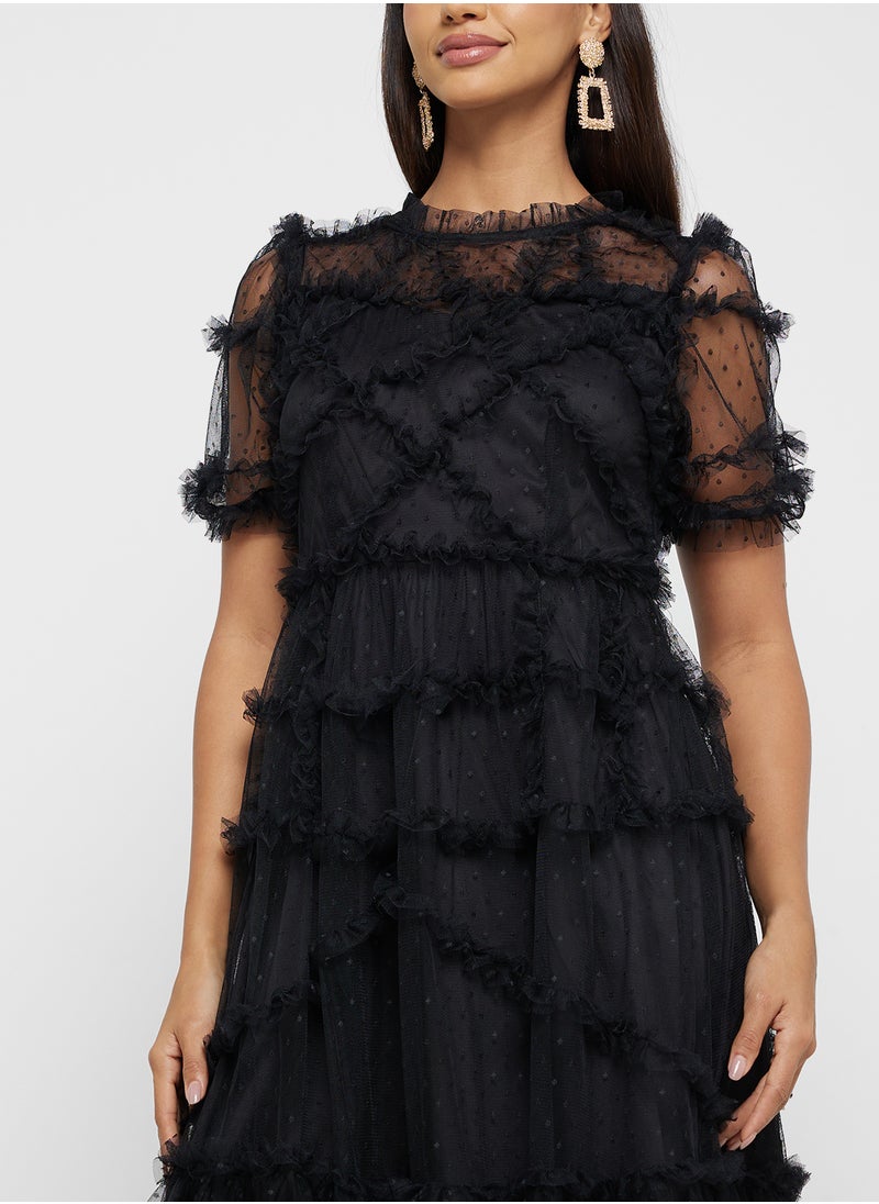 Ella Limited Edition Tiered Tulle Midi Dress  - Image 3