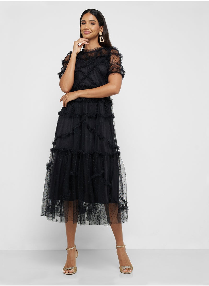 Ella Limited Edition Tiered Tulle Midi Dress  - Image 4