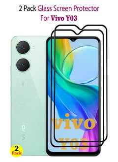 Waldic 2 Pack Tempered Glass Screen Protector For Vivo Y03 - Black  - Image 1