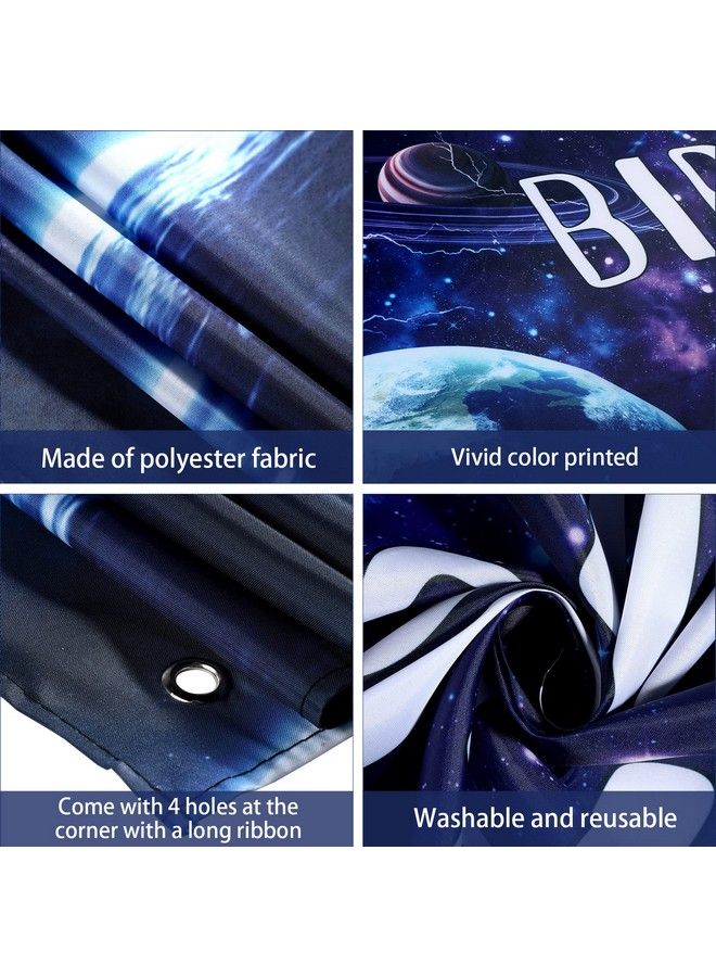 Tegeme Space Galaxy Birthday Party Decorations Space Theme Backdrop Space Photography Background For Birthday Party Supplies Universe Milky Way Planet For Kid Boys Happy Birthday 70.8 X 43.3 Inches - Image 4