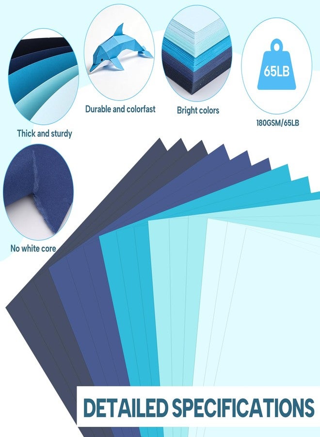 Bupete 100 Sheets 8.5" X 11" Colored Paper 5 Assorted Blue Construction Paper - Image 3