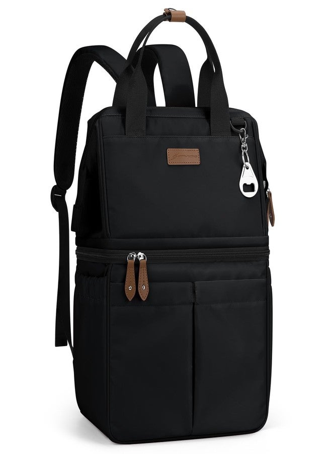 Maelstrom Cooler Backpack, 36 Cans Insulated Backpack Cooler, Soft Leakproof Double Deck Cooler Bag, Lightweight Lunch Backpack for Men & Women,Perfect for Beach Travel, Camping & Work-Black - Image 1
