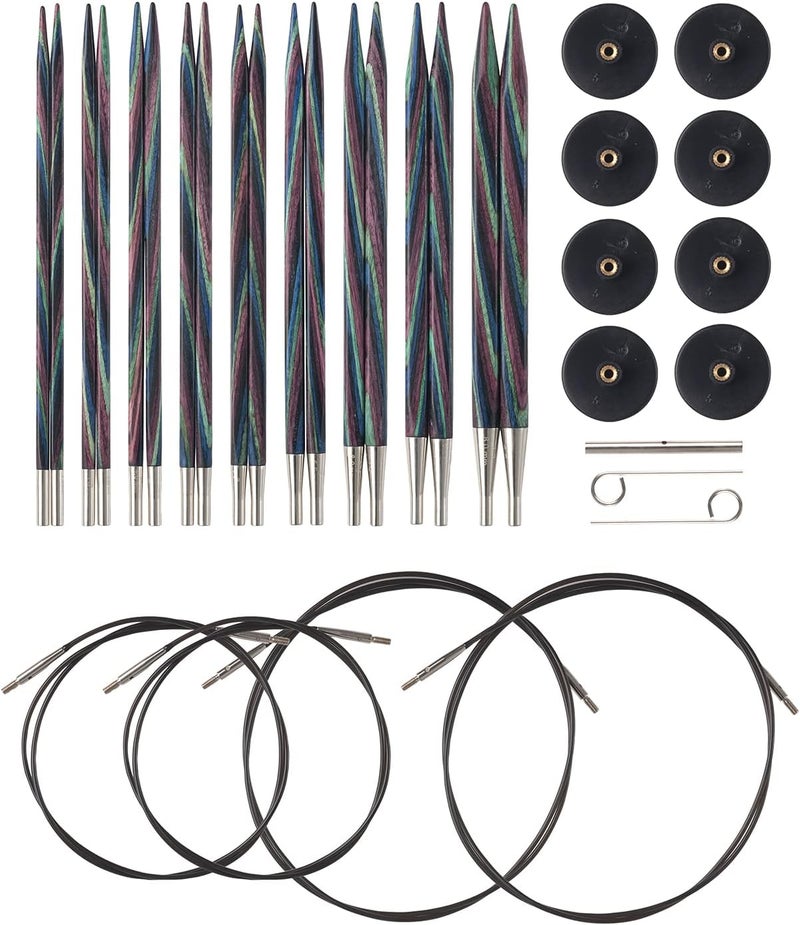 KnitPicks Options Square Wood Interchangeable Knitting Needle Set - US 4-11 (Foursquare) - Image 1