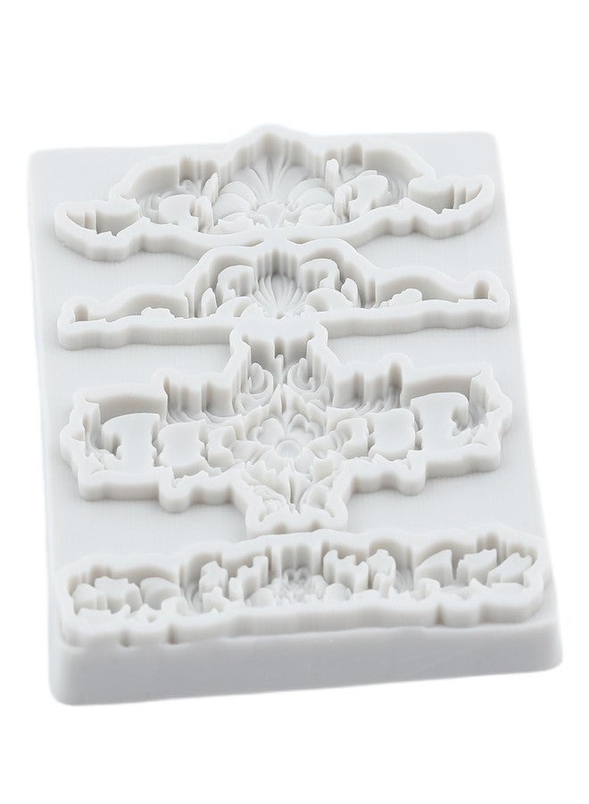 MYPRACS Baroque Silicone Molds Curlicues Scroll Lace Fondant Mold Relief Flower Lace Mold For Cake Decorating Cupcake Topper Candy Chocolate Polymer Clay Gum Paste - Image 3