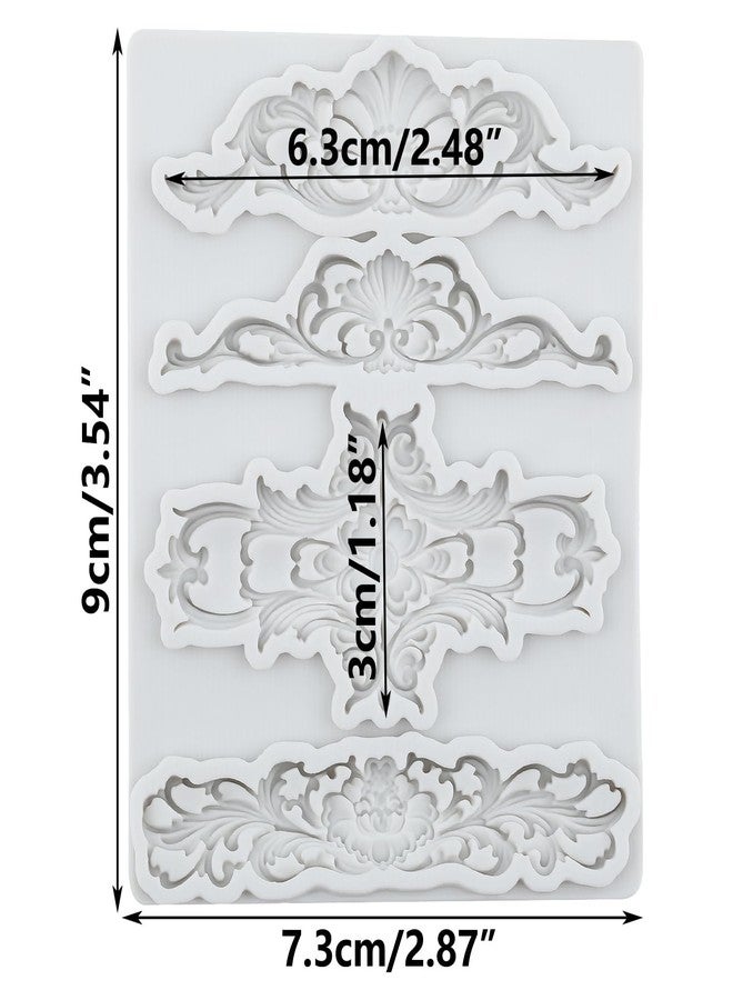 MYPRACS Baroque Silicone Molds Curlicues Scroll Lace Fondant Mold Relief Flower Lace Mold For Cake Decorating Cupcake Topper Candy Chocolate Polymer Clay Gum Paste - Image 2
