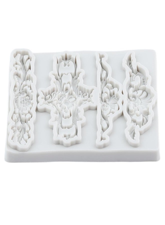 MYPRACS Baroque Silicone Molds Curlicues Scroll Lace Fondant Mold Relief Flower Lace Mold For Cake Decorating Cupcake Topper Candy Chocolate Polymer Clay Gum Paste - Image 5