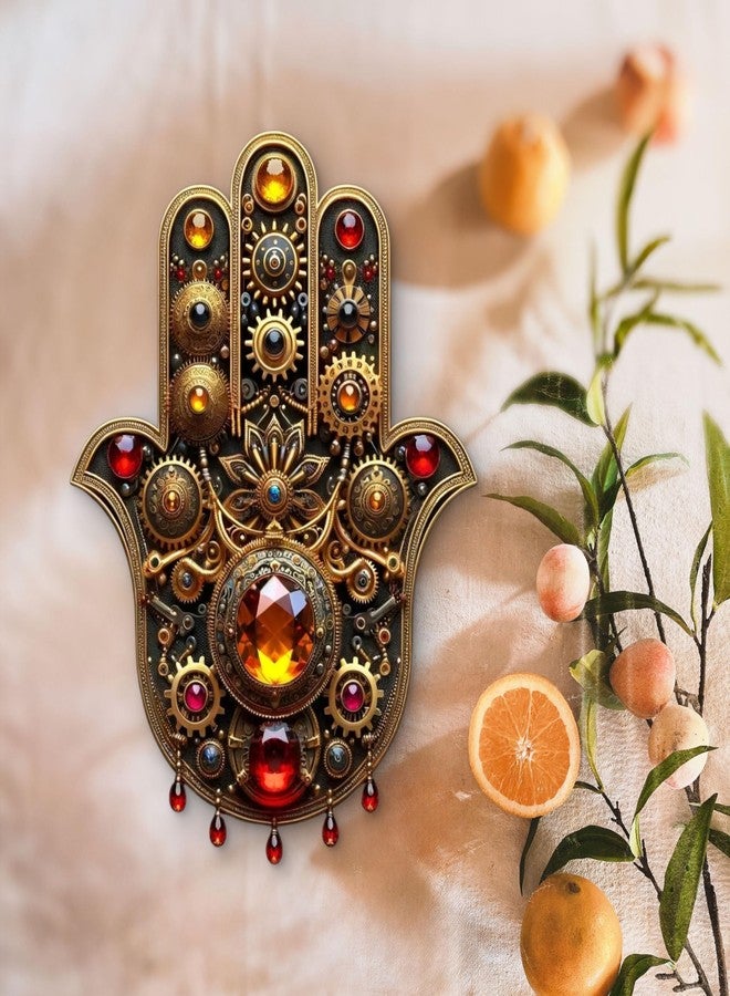 Whittlewud Wooden Hamsa Hand Wall Hanging 8x10.6 Inch Home & Spiritual Decor Easy to Hang | Decorative Wall Art for Living Room, Bedroom, Entrance & Office - Image 5