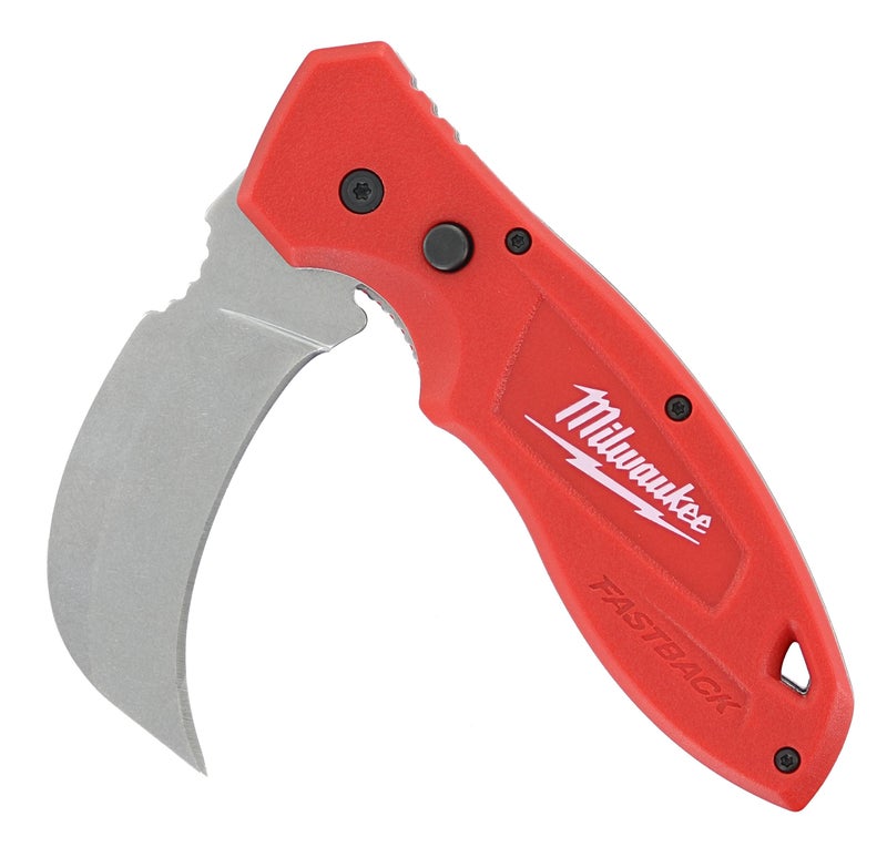 Milwaukee 48-22-1985 Fastback Hawk Bill Folding Knife w/Belt Clip and Lanyard Hole, Metal - Image 3