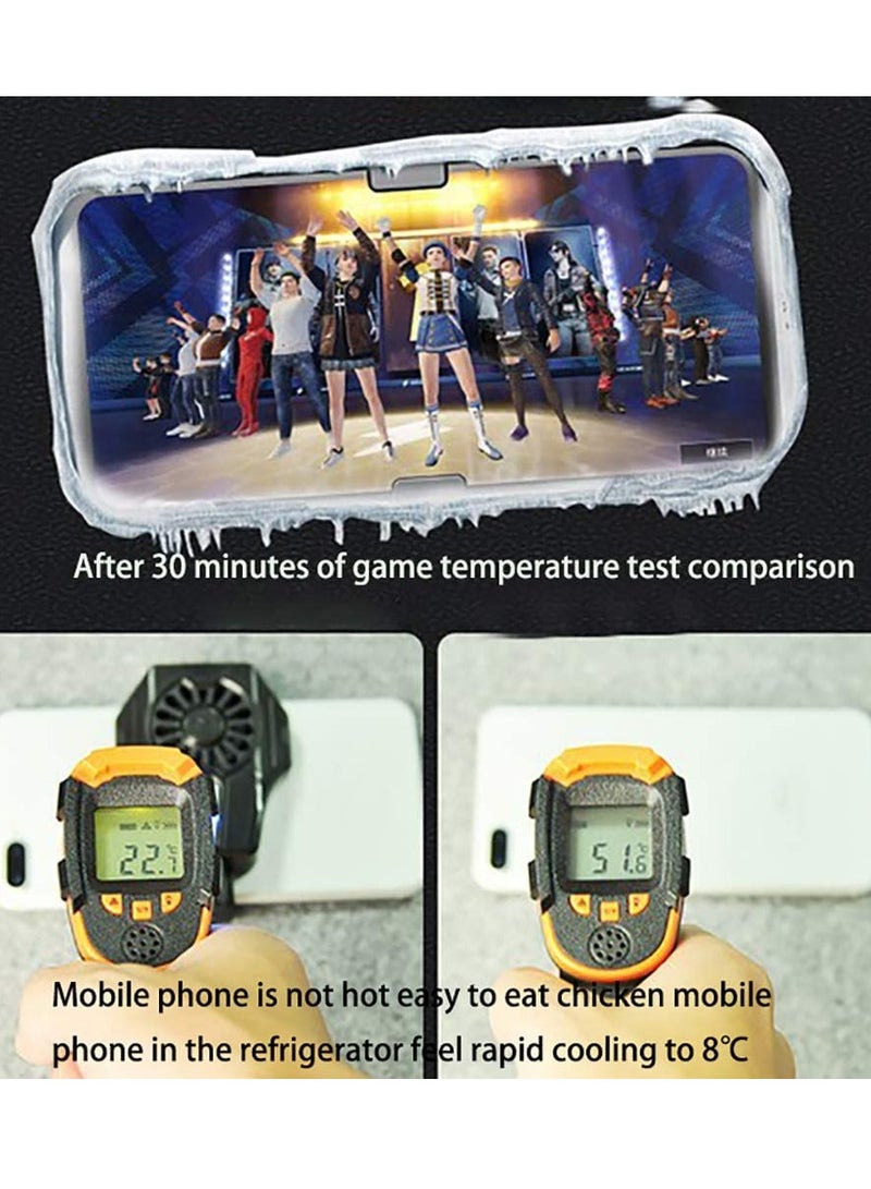 SYOSI Phone Cooler Fan, Portable Game Pad Holder Fast Cooling Semiconductor Radiator USB Rechargeable Fan Stand Mute Universal Gaming Laptop PC - Image 2