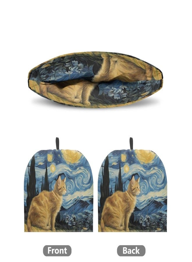 Drnuikhe Van Gogh Starry Night Cat Lovers Artistic Painting Graphic Tea Cosy for Teapot Large Tea Cozy for Teapot British Tea Cozies for Party Wadding Tea Cosy Covers - Image 3