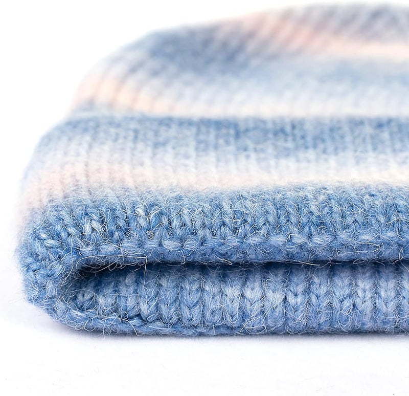 Vgogfly Beanie Men Slouchy Knit Skull Cap Warm Stocking Hats Guys Women Striped Winter Beanie Hat Cuffed Plain Hat - Image 4