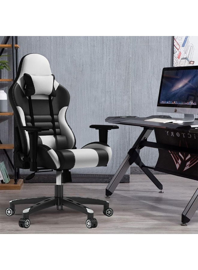 Ergonomic Gaming Chair with Adjustable Reclining Backrest – 4D Swivel PU Leather Computer Chair for Gaming & Office Use - Image 1