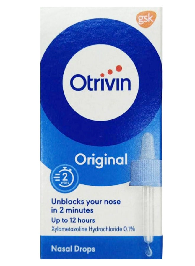 OTRIVIN Original Nasal Drops 0.1% 10 ml  - Image 1