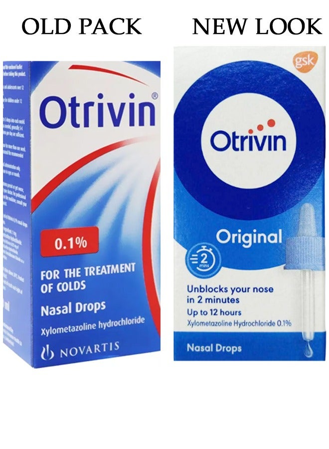 OTRIVIN Original Nasal Drops 0.1% 10 ml  - Image 2