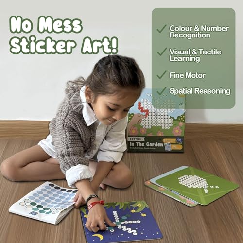 Binca Dotties Dot Art Activity Kit, 1500+ Stickers, 8 Garden Animals Mess-Free Activities, DIY Dot Sticker Art for Toddlers, Kids Travel Activities, Craft Kits & Gifts for Boys & Girls Ages 4,5,6,7 - Image 5