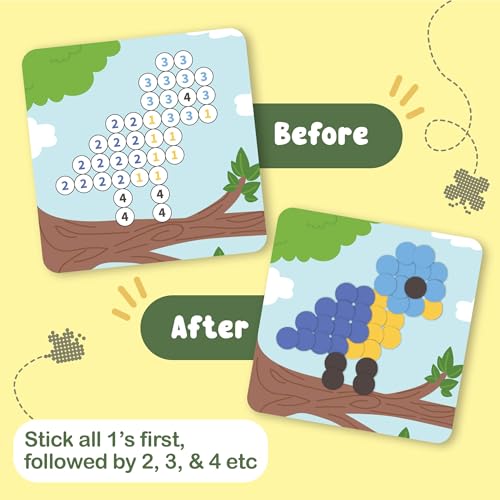 Binca Dotties Dot Art Activity Kit, 1500+ Stickers, 8 Garden Animals Mess-Free Activities, DIY Dot Sticker Art for Toddlers, Kids Travel Activities, Craft Kits & Gifts for Boys & Girls Ages 4,5,6,7 - Image 4