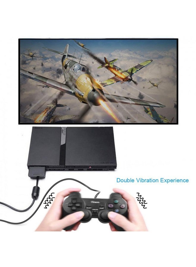 Wired Gaming Controller For Ps2 Console, Double Shock Vibration Video Game Controller Compatible With Ps2, Joystick Gamepad With 1.8M Cable