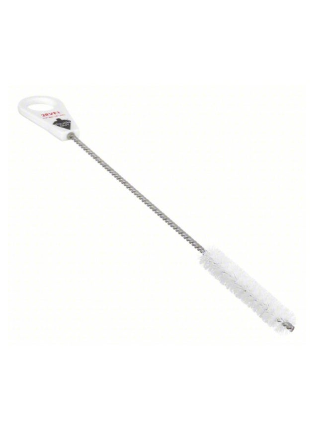 Pipe Brush Straight Handle, Nylon Bristle, White, 0.25 in Brush Dia, 5 in Brush Lg