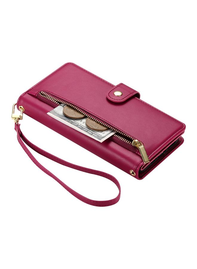 S-TOP Case For Samsung Galaxy S22+ 5G Nine Card-slot Zipper Wallet Bag Leather Phone Case - Image 5