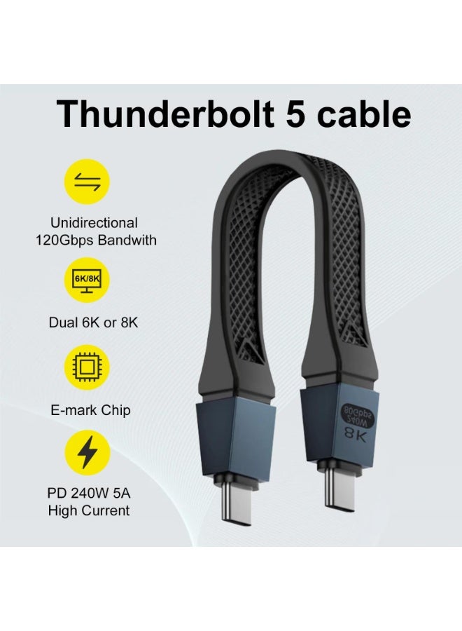 SANMUGEED 80Gbps USB C Cable,240W Type C Male to Male Adapter up to 120Gbps Bandwidth Amplification Support 16K@30Hz 8K@60Hz Compatible with Thunderbolt 5/4/3, USB 4.0, USB C 3.2/3.1 - Image 5