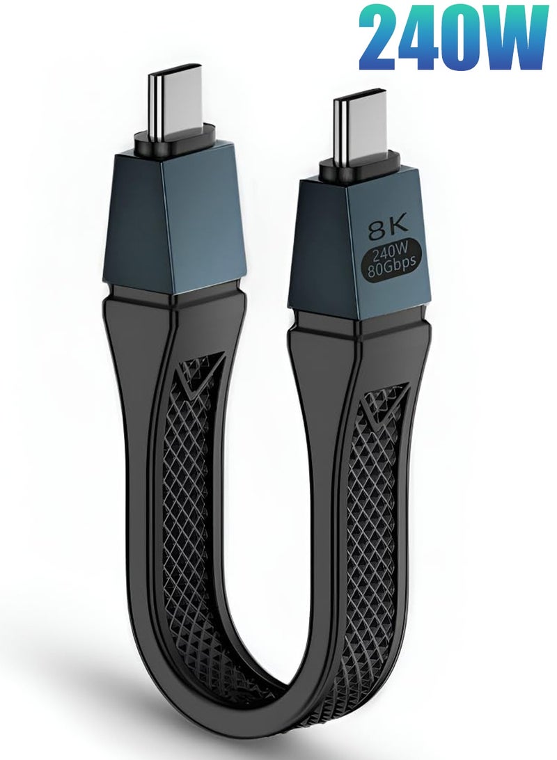 SANMUGEED 80Gbps USB C Cable,240W Type C Male to Male Adapter up to 120Gbps Bandwidth Amplification Support 16K@30Hz 8K@60Hz Compatible with Thunderbolt 5/4/3, USB 4.0, USB C 3.2/3.1 - Image 1