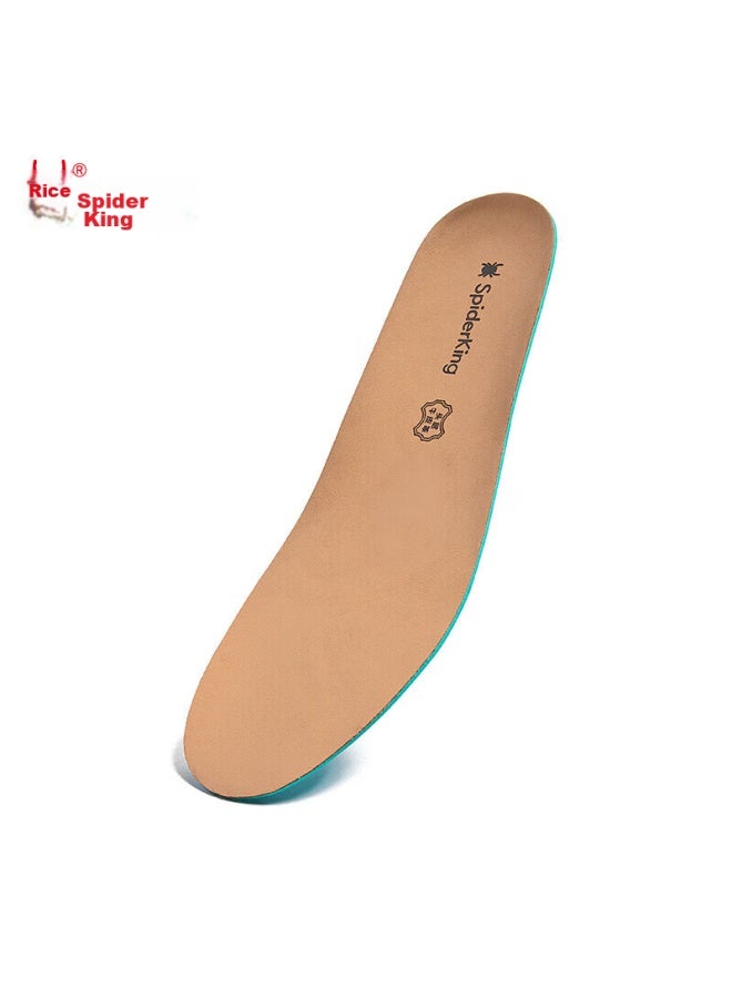 Spider King Leather Shoes Insoles For Men, Business Cowhide Breathable Sweat-absorbing Shock-absorbing Sports All-season Universal, Khaki , Size 41 - Image 4