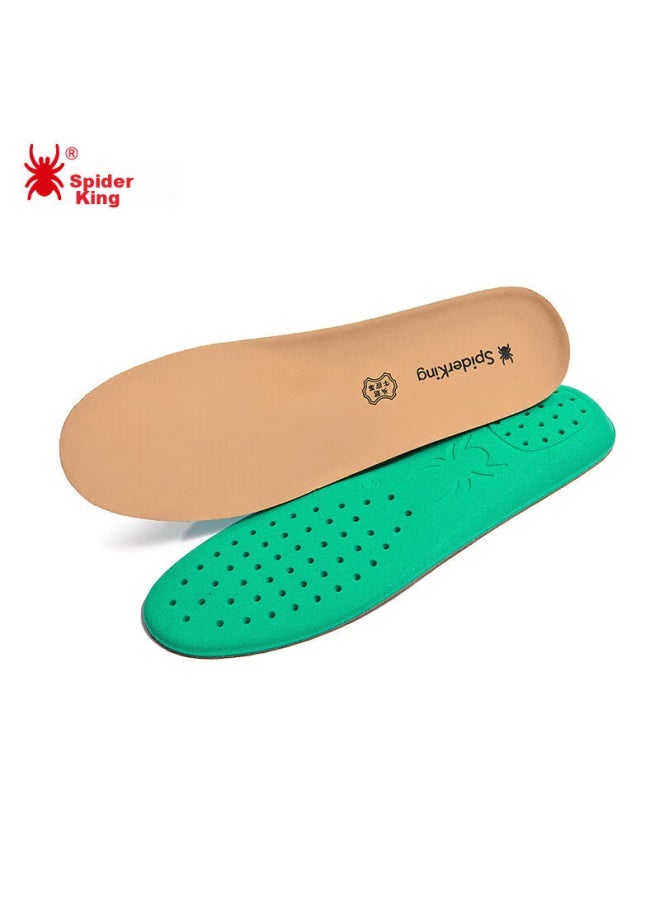 Spider King Leather Shoes Insoles For Men, Business Cowhide Breathable Sweat-absorbing Shock-absorbing Sports All-season Universal, Khaki , Size 41 - Image 2