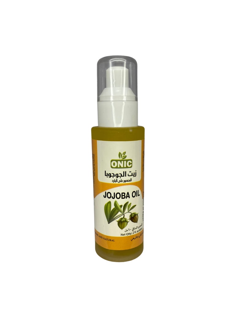 ONIC Jojoba Oil from ONIC – 100% Natural for Moisturizing Skin and Hair Can be used as an oil for the face, body, and scalp | Ideal for sensitive skin | Natural, light, and fast-absorbing | Enhances softness and improves skin elasticity | No additives | 60 ml - Image 1