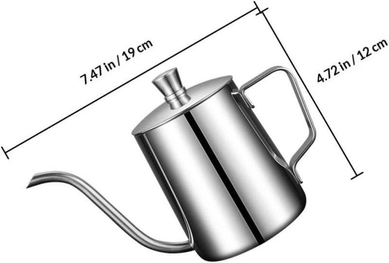 إبريق قهوة من الفولاذ المقاوم للصدأ MAGICLULU مع غطاء للاستخدام المنزلي، مصنوع من مادة 304 قوية، مناسب للمشروبات الساخنة والباردة، إبريق صغير بقاعدة معقوفة لتحضير القهوة - Image 2
