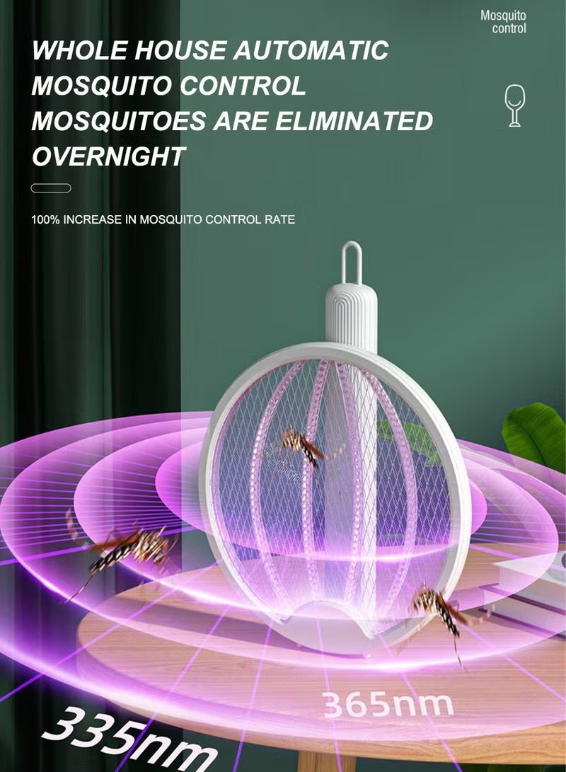 Generic Electric Fly Swatter 3-in-1 Mosquito Zapper with UV Light, 3000V High Voltage Rechargeable Racket, Wall-Mountable & Handheld Insect Killer for Home, Kitchen, Bedroom – Safe for Kids & Pets(White)  - Image 5