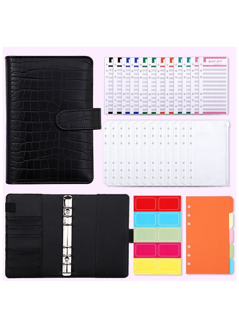 Generic A6 Budget Binder Cover Cash Envelope with Zipper Binder Pockets 