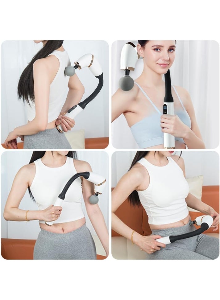 Bosidin Deep Tissue Massage Gun with U-Shaped Extension Handle, Detachable Design, 4 Heads, 6 Speed Levels, and Touchable LED Screen for Full Body Muscle Relief and Recovery - Image 5