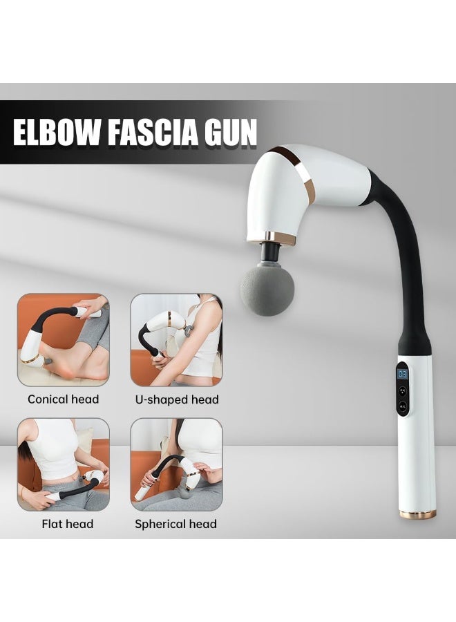 Bosidin Deep Tissue Massage Gun with U-Shaped Extension Handle, Detachable Design, 4 Heads, 6 Speed Levels, and Touchable LED Screen for Full Body Muscle Relief and Recovery - Image 4