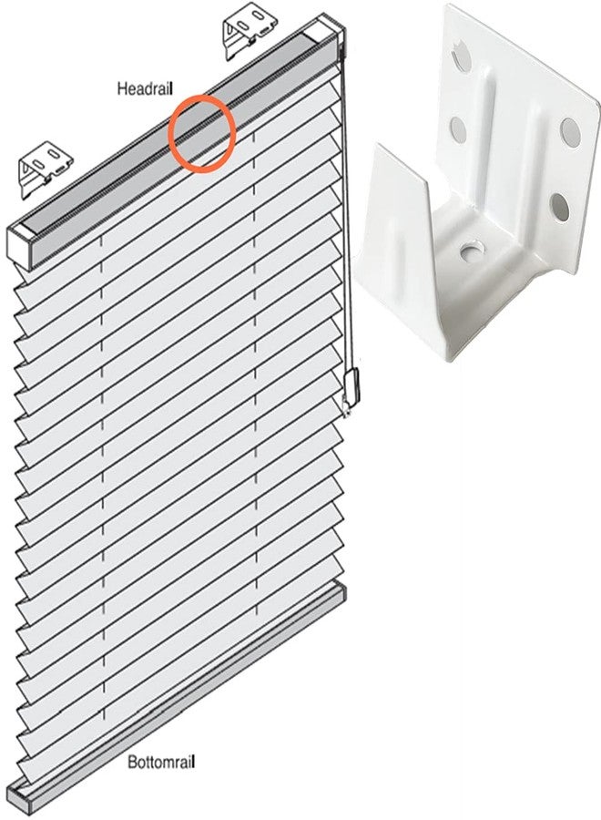 APUXON 2pcs 1inch Center Support Bracket White Color Head Track Holder Bracket for 1" Mini Window Venetian Blinds Headrail with 1"x1"(25x25mm) in Size - Image 3