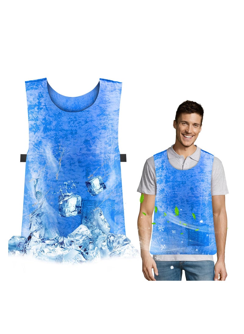 SYOSI Summer Cooling Vest, PVA Water Activated Evaporative Ice Cool Cold Vest High Temperature Protective Clothes for Teens, Men and Women, Fishing, Cycling, Cool Vest Outdoor Sports Cool Vest  - Image 1