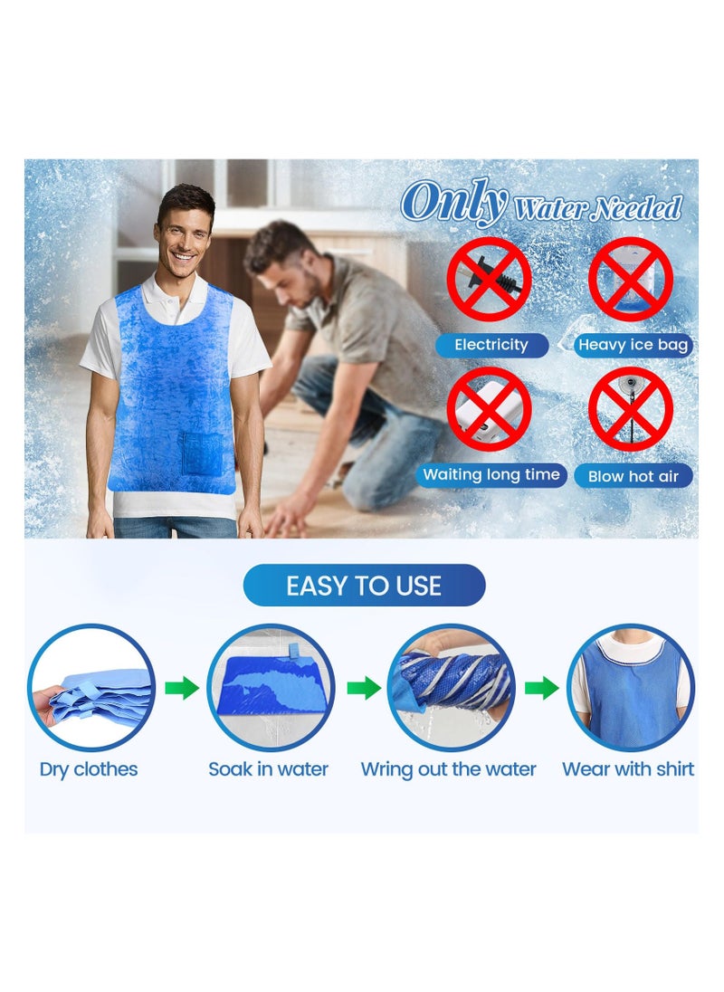 SYOSI Summer Cooling Vest, PVA Water Activated Evaporative Ice Cool Cold Vest High Temperature Protective Clothes for Teens, Men and Women, Fishing, Cycling, Cool Vest Outdoor Sports Cool Vest  - Image 4