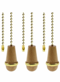 Wooden Handle Pull Chains, 3 Pcs Light Pull Chain, Fan Pull Chain