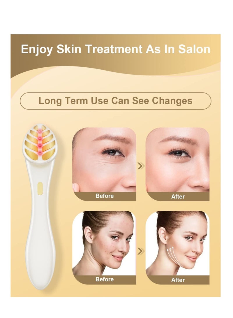 SOLARAE Face Eye Massager, Electric Lifting Face Neck Tightening, with Heat Facial Massager, Anti Aging Skin, for Forehead Lines, Crow's Feet Lines, Furrow, Eye Lines, Smile Lines, 2 Color Lights (White) - Image 5