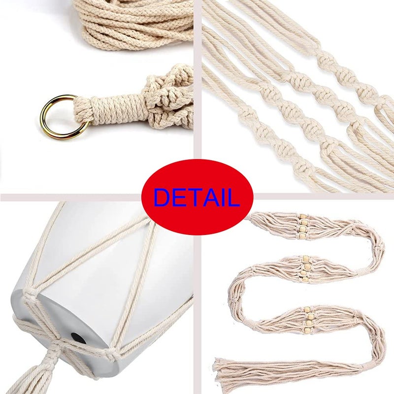 ELANE 2PCS 3-Tier 70" Macrame Plant Hangers Basket Plant Hanger Indoor Outdoor Hanging Plant Holder for Stand Flower Pots Decorations - Image 3