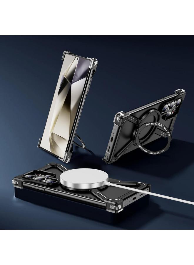 S-TOP Case For Samsung Galaxy S24 Ultra 5G Titanium Alloy MagSafe Magnetic Airbag Shockproof Phone Case - Image 5