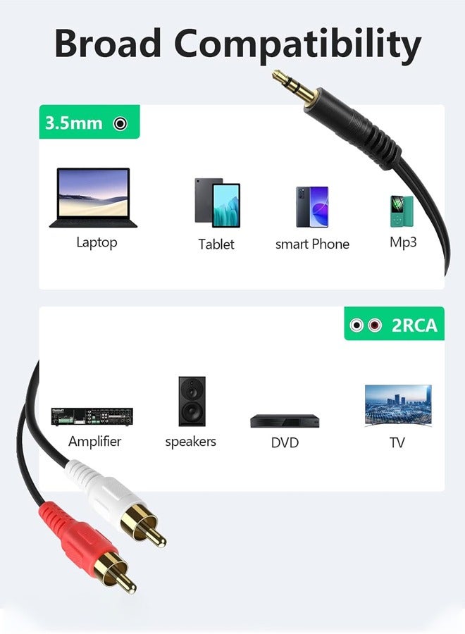 Taimi 3.5mm Stereo Male to 2RCA Male Audio Cable 1.3 Meters  - Image 2