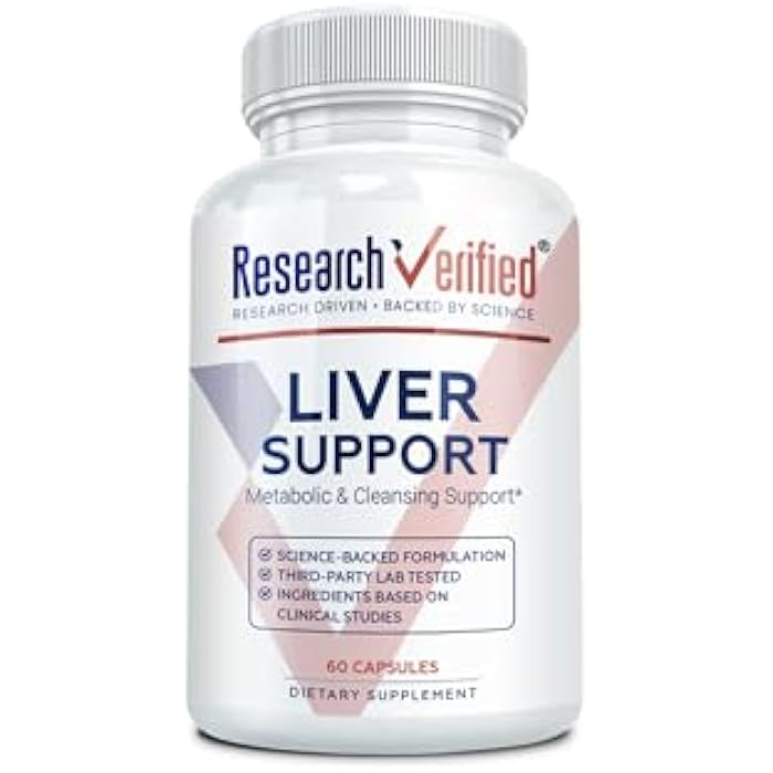Research Verified Liver Support - Liposomal Milk Thistle, Artichoke Extract, Glutathione, BioPerine - Vegan - 60 Capsules - Pack of 1 - Image 1