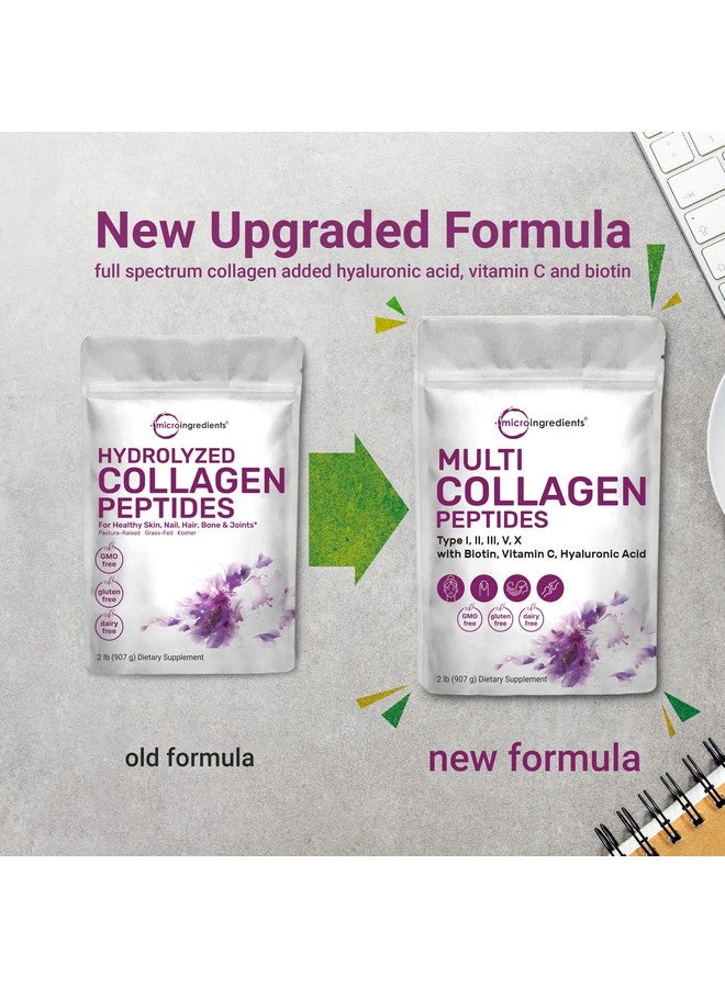 Micro Ingredients Multi Collagen Protein Powder 2 Pounds Type Iiiiiivx With Biotin 10000Mcg Hyaluronic Acid Vitamin C Unflavored Collagen Peptides Keto & Paleo Friendly Easy Dissolve Nongmo  - Image 5
