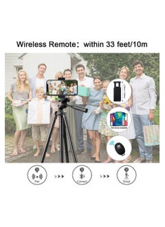 Generic Extendable Travel Video Tripod Stand for Phone and Camera with Bluetooth Remote Shutter and Phone Clip, Compatible with iPhone & Android Phone  - Image 3