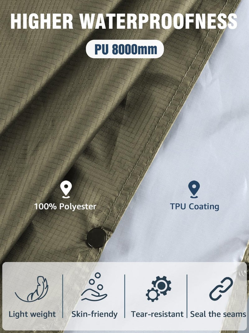 ANYOO Hooded Rain Poncho for Adults with Pocket, Waterproof Lightweight Rain Coats for Men Women Reusable Rain Jacket for Emergency Camping Outdoor Activities - Image 4