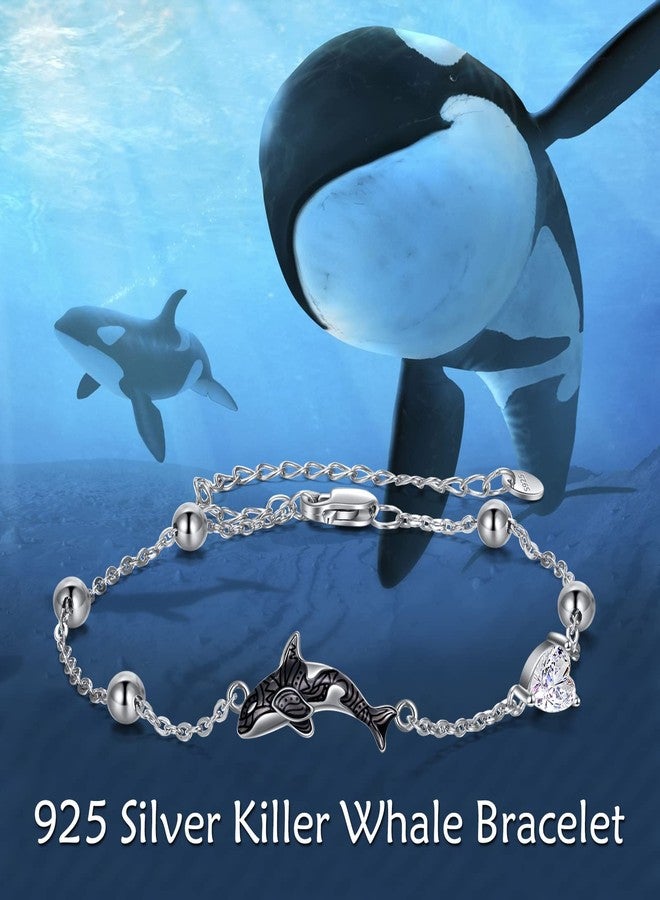 POPLYKE Sterling Silver Killer Whale Orca Adjustable Bracelets Jewelry for Women - Image 3