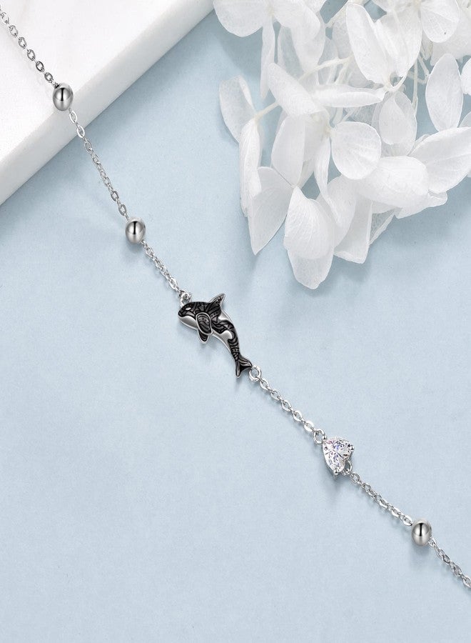 POPLYKE Sterling Silver Killer Whale Orca Adjustable Bracelets Jewelry for Women - Image 5