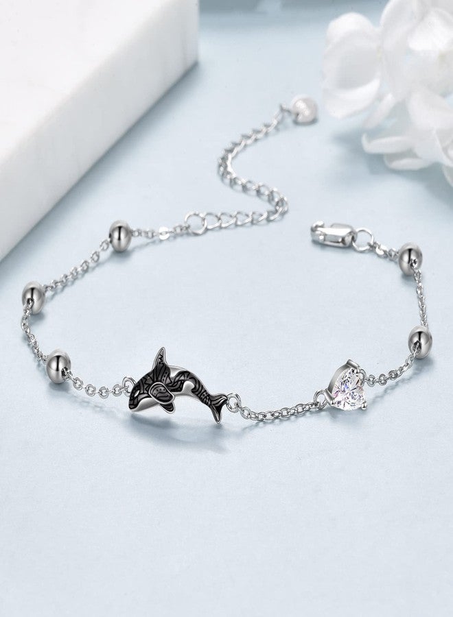 POPLYKE Sterling Silver Killer Whale Orca Adjustable Bracelets Jewelry for Women - Image 4
