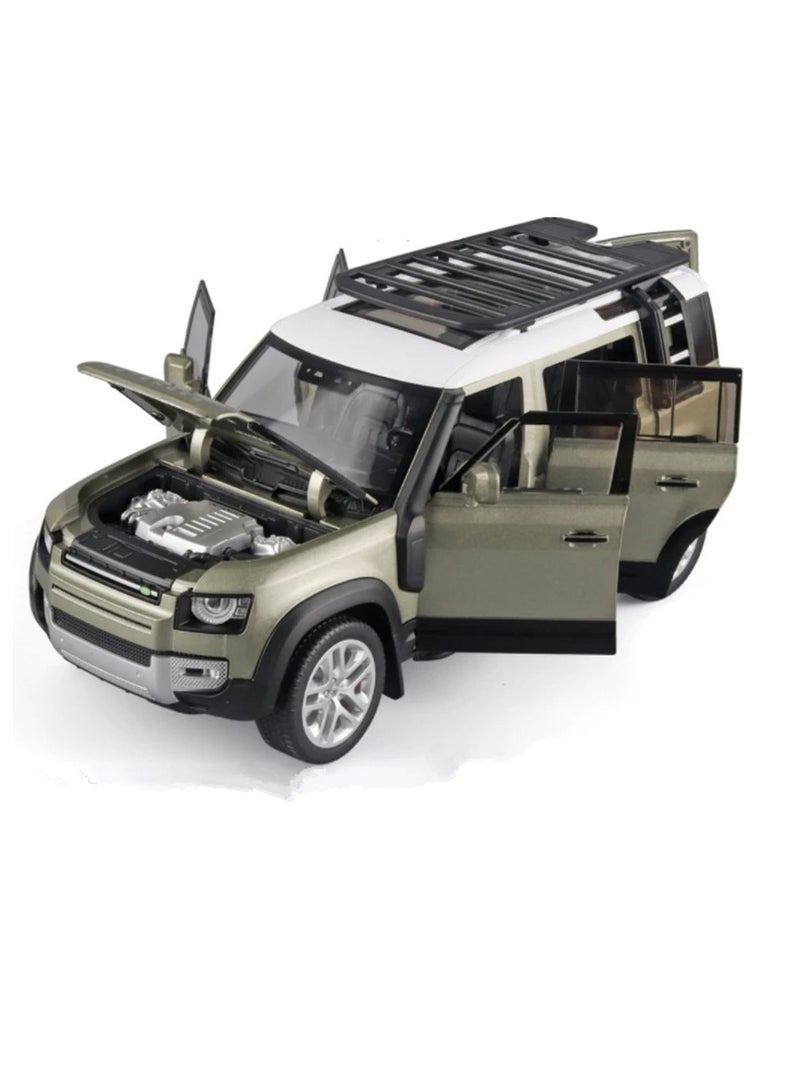 AROAQ Range Rover Defender Diecast Model, 1:18 Metal Alloy Car Model With Sound And Lights, Elegant Design Durable Model Vehicle Car, Simulation Kids Toy With Openable Doors For Kids Adults, (Green) - Image 1