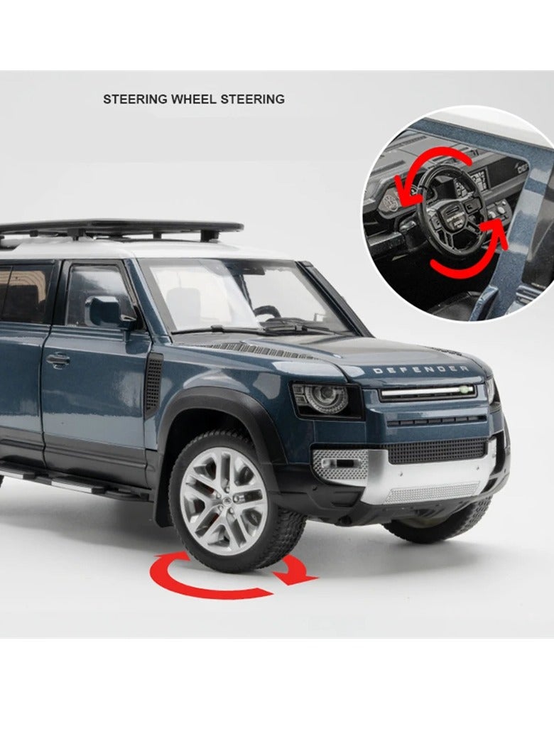 AROAQ Range Rover Defender Diecast Model, 1:18 Metal Alloy Car Model With Sound And Lights, Elegant Design Durable Model Vehicle Car, Simulation Kids Toy With Openable Doors For Kids Adults, (Green) - Image 2